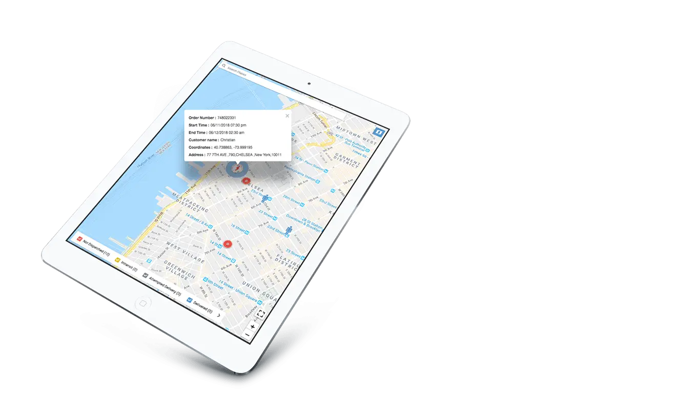 Order updates using delivery tracking software