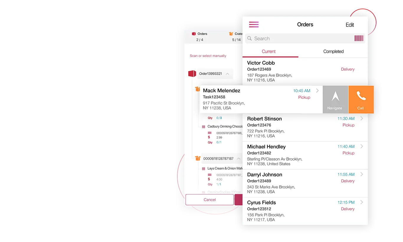 Order status overview in delivery planning software Order status overview in delivery planning software